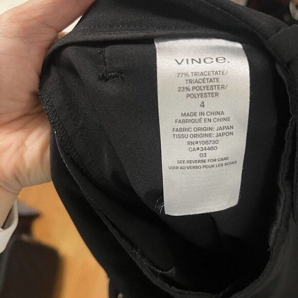 NWOT VINCE. Black knit straight leg lightweight trouser pants size 4 - Picture 6 of 6